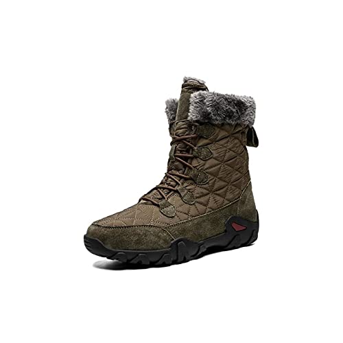 Winter warme und praktische Schuhe Motorradstiefel Winter Herren Schneestiefel Wasserdichtes Leder Herrenstiefel Outdoor rutschfeste Herren Sneakers Herren Wanderstiefel von Generic