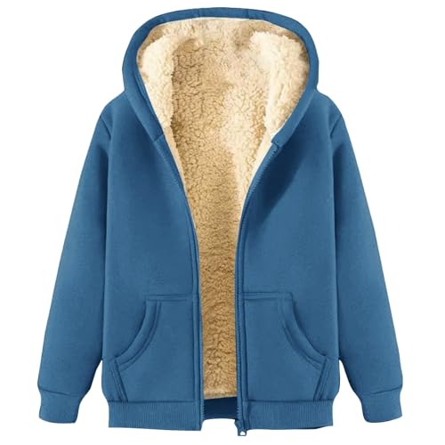 Winterjacke Damen Warm Sweatjacke Fleecejacke Mit Kapuze Plüschjacke Hoodie Übergangsjacke Kapuzenpullover Wintermantel Reißverschluss Fleecepullover von Generic