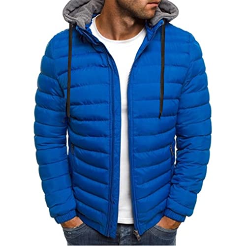 Winterjacke Herren Daunenjacke mit Kapuze Warm Jacke Leichte Steppjacke Winter Herren-Jacken Bequeme Kapuzenjacke Casual Puffer Jacket Basic Übergangsjacke Outdoor Softshelljacke Kleidung von Generic