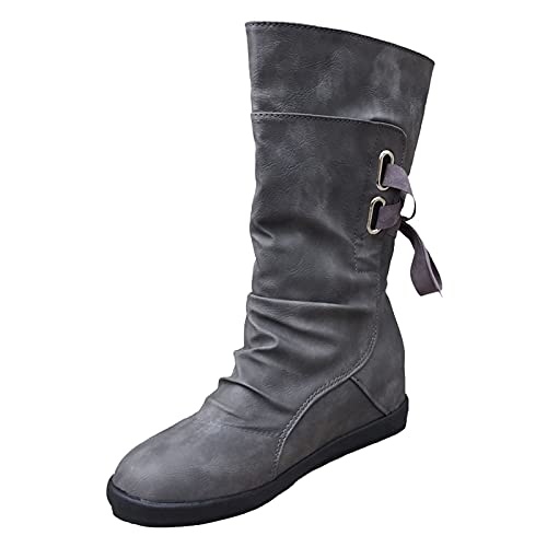 Winterstiefel für Damen, UK, Schwarze Motorradstiefel, Damen-Winterstiefeletten, Schnürung, rutschfeste Keilstiefeletten, Wanderschuhe, Outdoor-Trekkingschuhe, Ballsaal-Tanzschuhe von Generic