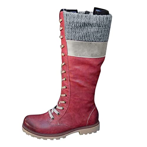 Winterstiefel für Damen Uk Schnürstiefeletten für Damen Warme Wanderstiefel Übergröße Arbeitsgymnastik Lauftrainingsschuhe für Damen Weite Passform Damen-Trekking- und Wanderstiefel Winter Essentials von Generic