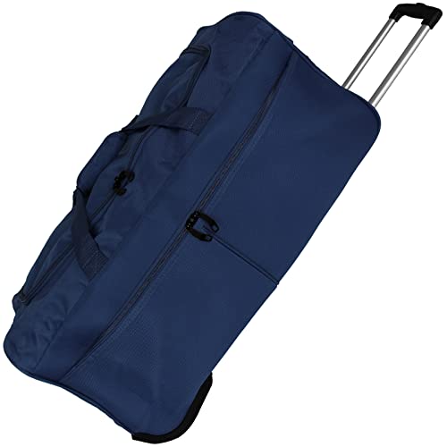 XL Trolleytasche blau 85L mit 2 Rollen Reisetasche Trolley Koffer Reisekoffer Reisegepäck von Generic