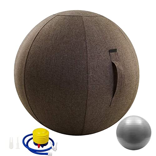 Yoga Ball Sport-Yoga-Bälle mit Griff & Coverpumpe Pilates Fitness-Gym-Gleichgewicht Fitball-Massage-Trainings-Trainings-Trainingsball Yoga-Ball(45cm coffe) von Generic