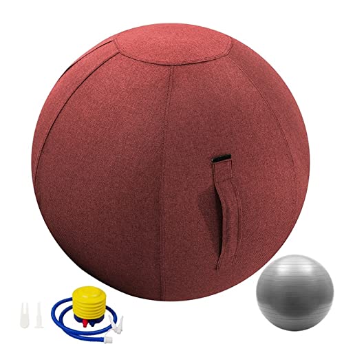Yoga Ball Sport-Yoga-Bälle mit Griff & Coverpumpe Pilates Fitness-Gym-Gleichgewicht Fitball-Massage-Trainings-Trainings-Trainingsball Yoga-Ball(75cm red) von Generic