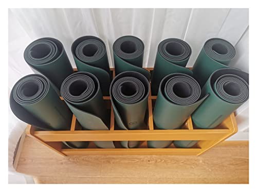 Yogamatten-Aufbewahrungsregal, kommerzieller Yogamatten-Halter, freistehender Mehrzweck-Aufbewahrungsorganisator aus Holz für Yoga-Studio/Fitnessstudio, 10 Fächer von Generic