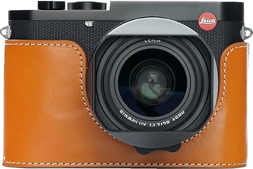 Zakao Q3 Kameratasche, handgefertigt, echtes Leder, halbe Kameratasche für Leica Q3, untere Öffnung mit Handschlaufe, gelb, Beauty Case von Generic
