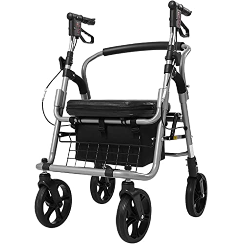 zusammenklappbarer rollator, rollatoren, rollatoren, zusammenklappbarer rollator, 4 räder, gehhilfe mit sitzbremse, Verstellbarer Griff, abnehmbare Aufbewahrungstasche, leichte gehhilfe für ältere von Generic