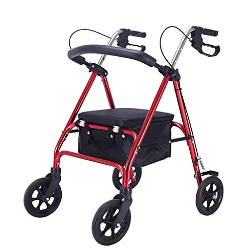 zusammenklappbarer rollator, zusammenklappbarer rollator mit Vier rädern, gepolstertem Sitz, feststellbaren bremsen, ergonomischen, höhenverstellbaren Griffen, leicht von Generic