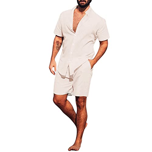 Zweiteiler Leinen Freizeitanzug Herren Leinenanzug Sommer 2-Teiliges Shirt Langarm und Strandhose aus Baumwolle und Leinen Hausanzug Jogginganzug Yoga Anzug Zweiteiler Leinen Freizeitanzug Herren Leinenanzug Sommer 2-Teiliges Shirt Langarm und Strandhose aus Baumwolle und Leinen Hausanzug Jogginganzug Yoga Anzug von Generic