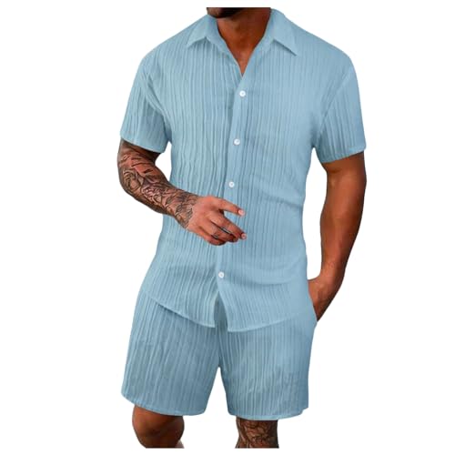 Zweiteiliges Herren Outfit Hawaii Zweiteilig Sport Set Sportanzug Hip Hop Outfit Sommer Strandanzug Trainingsanzug Sommer Outfit Herren 2 Teiler von Generic