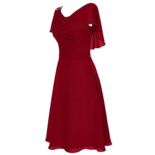 a Linien Kleid Damen Sommer Kleider Elegant Kleid Für Brautmutter Kleider Damen Festlich Elegant Rotes Abendkleid Langes Kleid Damen Elegant Strickkleid Kleid Mit Spitze (Rot, XXL) von Generic