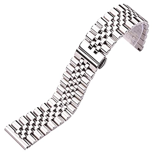 edelstahlarmband Silber poliert 16 18 19 20 21 22 mm metallarmband von Generic