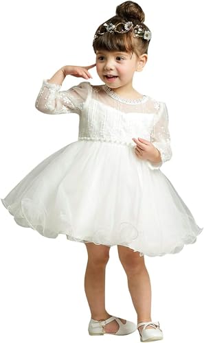 mädchen Kleid Baby Hochzeitskleid Pageant Prinzessin Party Kleid Blumenmädchenkleid Geburtstagsparty Tüll Kleid von Generic