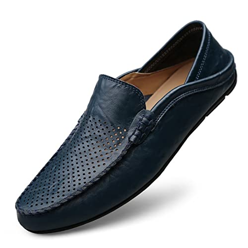 männer Schuhe Sommer hohl Schuhe männer Casual Luxus Marke echtes Leder Loafer männer atmungsaktive Boot Schuhe Slip von Generic