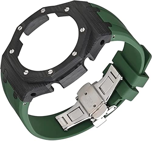 mod kit kohlefasergehäuse, fluorkautschuk-Armband für ga2100 3rd, modifiziert für männer, Metall-schmetterlingsschnalle, kautschukband für ga2110, ersatzzubehör Origin China von Generic