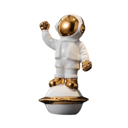 modern Home Decor Desktop-Dekoration, Keramik-Astronauten-Mehrzweck-Raumfahrer-Statue für Bücherregal-Dekor, stilvolle Akzente, 10,5 x 9 x 18 cm Gifts for Couples von Generic