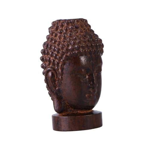 modern Home Decor Holz-Fingurine-Ornament Buddha Shakyamuni Hausdekorationen für Zuhause Holz Religiöser Shakyamuni Braun Buddha Meditation Dekor Buda Geldbeutel Holz Sakyamuni Bambus-Adlerholz Gifts von Generic