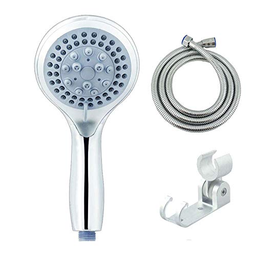 shower mixer Handbrause, 5 Moduseinstellungen, Massageduschköpfe mit Spray, verstellbare wassersparende Duschköpfe mit 1,5/2 m Schlauch und Halterung für Erwachsene, Kinder, Haustiere (Duschkopf + 2 m von Generic