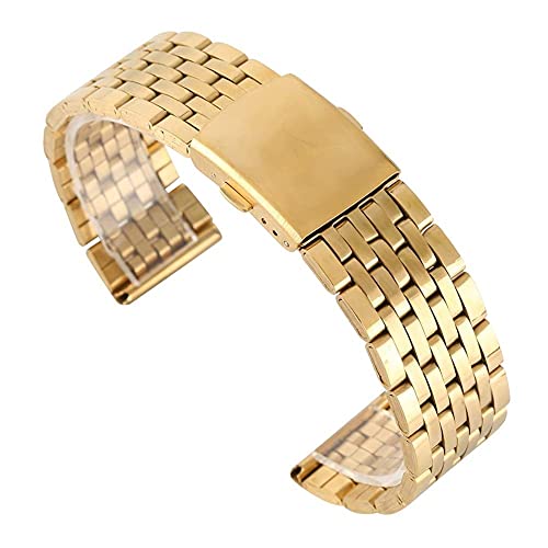 uhrenarmbänder, 18 mm/20 mm/22 mm edelstahlarmband, goldenes Band, citurini di Acciaio per orologi Uhren mit 2 federstegen, uhrenarmband-ersatz von Generic