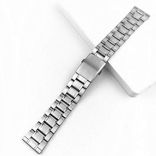 uhrenarmbänder Edelstahl-uhrenarmband Handgelenk-Armband silberfarbenes metallarmband mit faltschließe für männer Frauen 16/18/20/22 mm von Generic