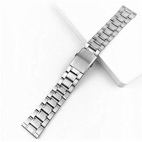 uhrenarmband, Edelstahl-uhrenarmband, Handgelenk-Armband, silberfarbenes Metall-Armband mit faltschließe für männer und Frauen, 12/14/16/18/20/22 mm Armband von Generic