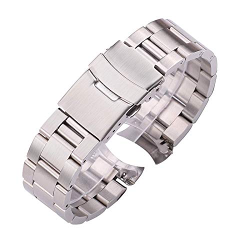 uhrenarmband Edelstahl Armband Armband 20mm 22mm Herren Metall gebürstet gebogenes Ende uhrenarmband Uhren zubehör Armband von Generic