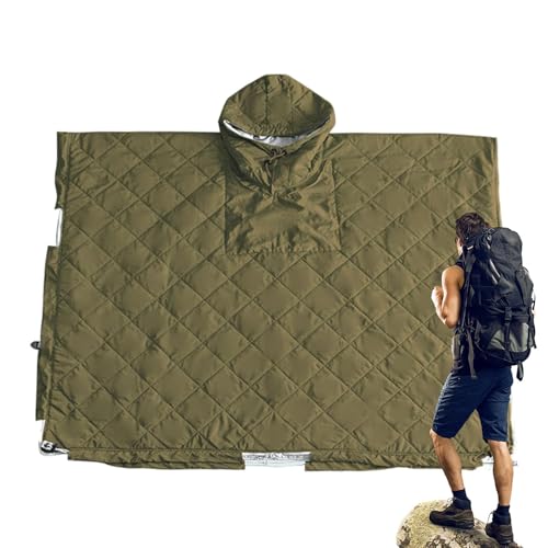 umhang schlafsack camping schlafsack tragbar schlafsack erwachsene - tragbare poncho mit camping decke warm isoliert mit kapuze steppdecke klein für campeg wärme von Generic