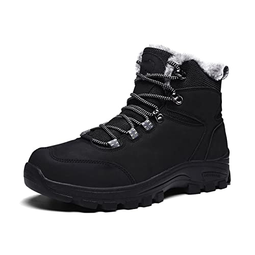 warme und praktische Winterschuhe, motorradstiefel, Stiefel für Herren, rutschfeste warme Winter-Schneestiefel, hochwertiges syntheseleder, Wander-Stiefeletten, schwarz von Generic