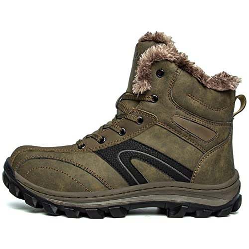 Warme und praktische Winterschuhe, Motorradstiefel, wasserdichte Herren-Wanderstiefel, Outdoor-Rucksack-Wanderstiefel, warme, pelzgefütterte Winter-Schneestiefel von Generic