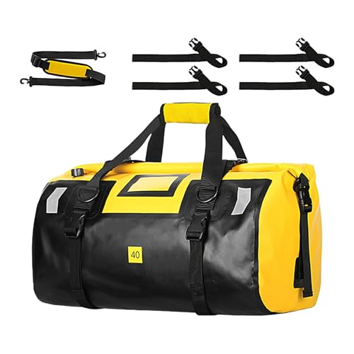 wasserdichte Reisetasche - Motorradgepäck, 40L Wasserdichter Trockenrucksack | Trockene Seesäcke, Satteltaschen, Robuste, Trockene Seesäcke Zum Schwimmen, Camping, Reisen, Fitnessstudio von Generic