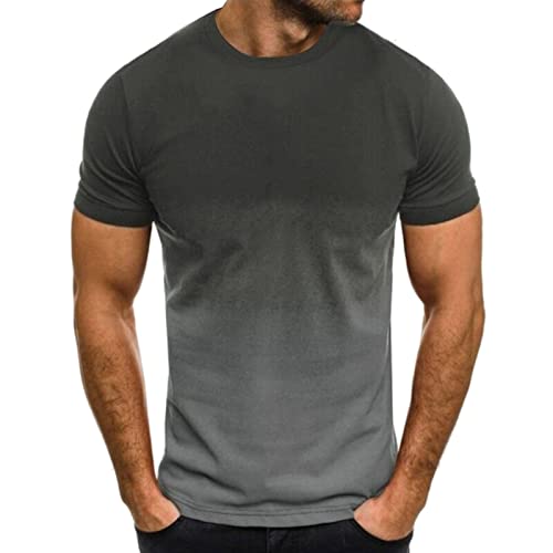 wojonifuiliy01 Männer T-Shirt Rundhals Sommer Pattern Lässige Cooler Laufshirt, Casual Kurzarmshirt Tops Streetwear, Tshirt Herren Kurzarm (Black, XL) von Generic