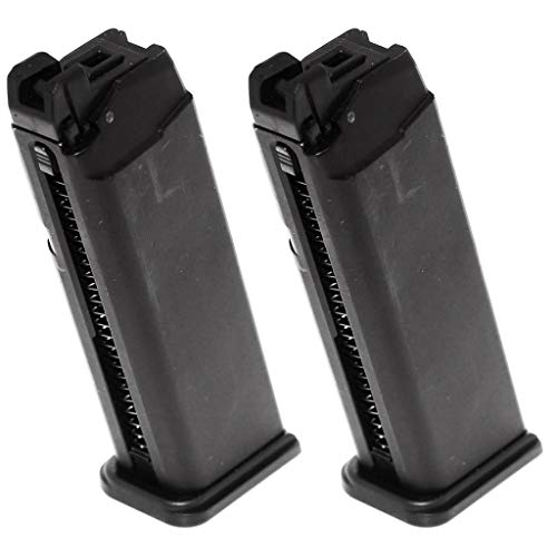 Airsoft Softair 2pcs 25rd Gas Mag Magazin für G17 Serie GBB Pistole Schwarz Airsoft Softair 2pcs 25rd Gas Mag Magazin für G17 Serie GBB Pistole Schwarz von Generica