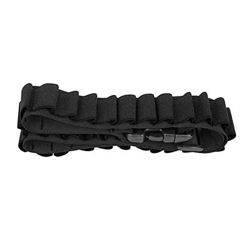 Genericer Shell Belt, Nylon Shotgun Jagd Gauge Shotgun Shell Patronentasche 29 Schuss Munition Bandolier Bullet Belt Bag Shotgun Patronenhalter für Taktische Waffe(Schwarz) von Genericer