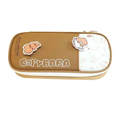 Capybara Federmäppchen, niedliches Federmäppchen, Capybara-Design, Bleistift-Organizer, große Kapazität, Stiftetasche mit Reißverschluss, Markertasche für Schule, niedliches Federmäppchen, Organizer von Generico