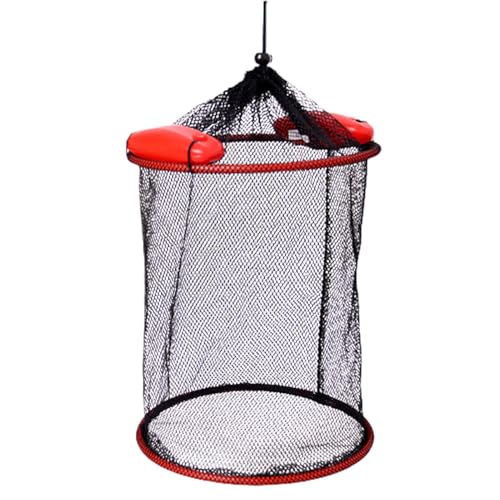 Genérico Floating Fish Basket - Quick-Drying Live Fish Net | Live Caught Fish Cage | Folding Floating Fishing Net Holder Quick-Drying Nylon-Mesh for Crayfish Minnows Leaches von Genérico