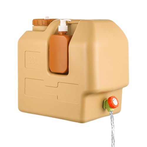 Wasserkaraffe mit Wasserhahn, tragbare Handwaschstation, Wasserbehälter für Camping, mit Lotionspender, 5 Gallonen, kein undichter Wassertank für Camping von Genérico