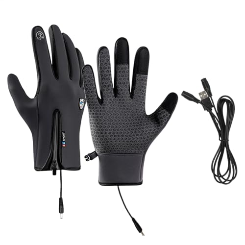 Wiederaufladbare Thermo-Handschuhe | Elektrische Handschuhe mit Touchscreen-Fingern | rutschfeste Design-Handschuhe | Ausrüstung für kaltes Wetter von Genérico