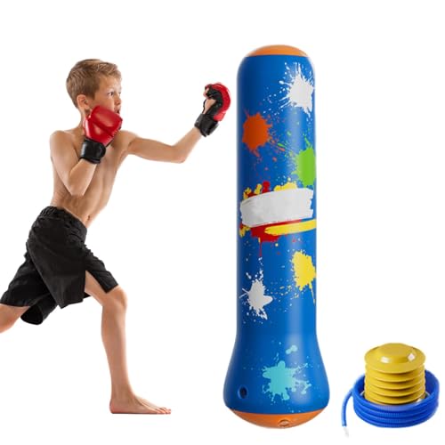 Aufblasbare Boxsack, Bounce Back Boxing Bag, Kids Punching Bag, Kinder Boxing Equipment, Fun Bounce Back Boxing Bag, Boxing Stand Bag mit Pumpe für Kinder Strength Training von Générique