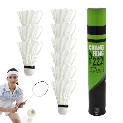 Badminton Shuttlecocks, Badminton Shuttlecocks Set, Feather Training Shuttle Balls Set, Feathered Training Shuttle Balls, Sports Hight Speed Training Shuttlecocks für Erwachsene, Jugendliche von Générique