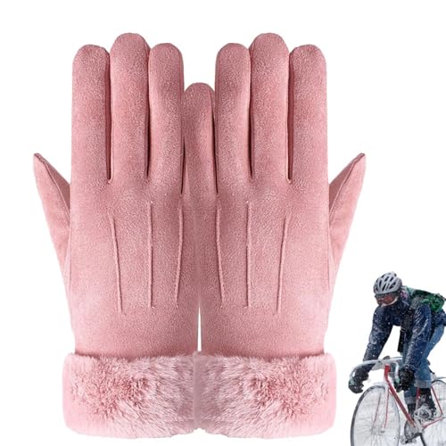 Fahrradhandschuhe, winddicht, Fahrradhandschuhe für Touchscreen, Winter-Fahrradhandschuhe für Damen, warme und dicke Wanderhandschuhe für den Außenbereich, zum Eisfischen von Générique