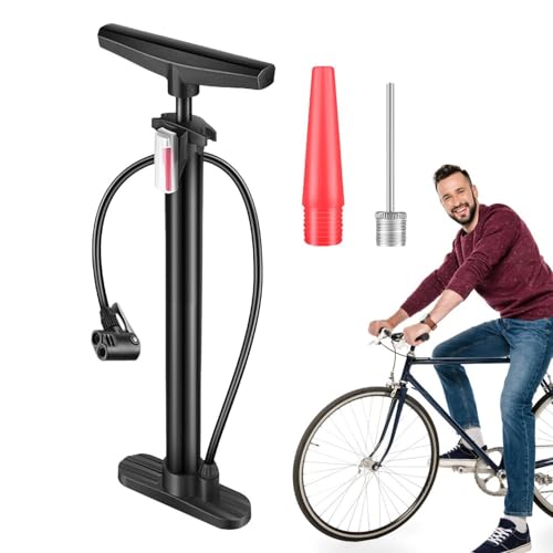 Fahrradpumpe, Fußpumpe | Manuelle Luftpumpe für Fahrräder, Luftpumpe für Fahrräder, Hochdruck-Ballpumpe multifunktional für Fahrräder und Sportbälle von Générique