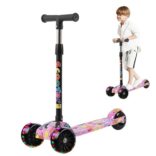 Faltbarer Design-Scooter, Graffiti-Deck für Scooter, verstellbar, leichte Roller für und Mädchen, 22,83 x 9,84 x 21,65 Zoll für (1 Stück) von Générique