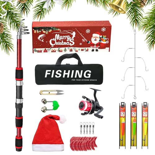 Fishing Rod and Reel Combos, Christmas Rod Starter Package, Lightweight Foldable Fishing Rods, Saltwater Freshwater Kit, Beginner Fishing Combo, Combo, Complete Fishing Kit, Foldable Rod and Reel Set, von Générique