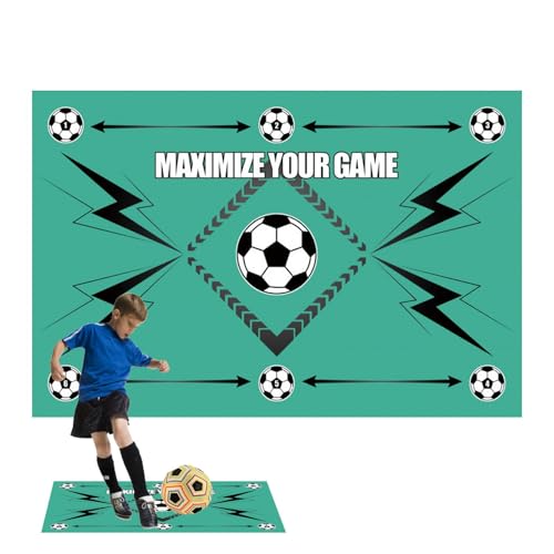 Fußballtrainingsmatte, rutschfeste Agility-Matte, Fußball, Übungsgerät, 15,75 x 23,62 Zoll Koordinationsboost, leiser Fußball, Drills für Outdoor-Aktivitäten und Training von Générique