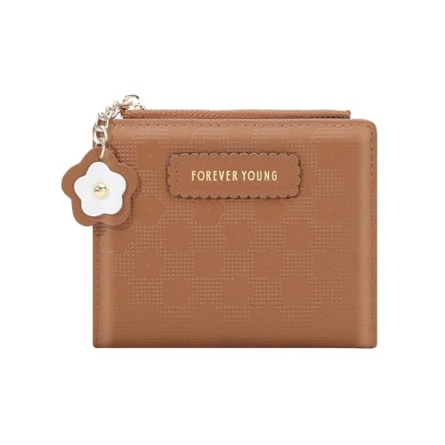 Générique Kleine Geldbörse für Damen, Geldbörse für Damen – vielseitige Geldbörse mit ID-Fenster – Clutch Organizer Handtasche mit Reißverschluss, große Kapazität, braun, Se référer au descriptif, von Générique