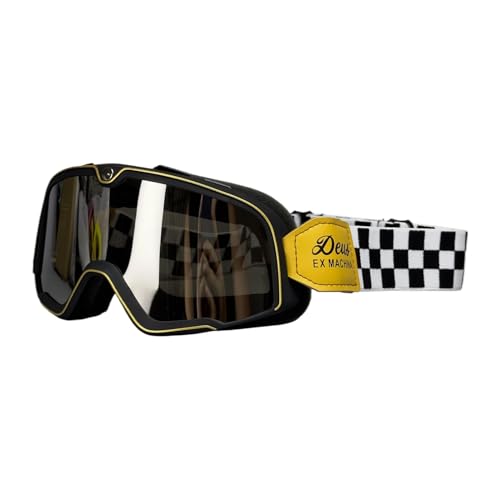 Générique Motorradbrille | Vintage Dustproof Racing Goggles | Winddicht und staubdicht Motocross Goggles for Riding | Skibrille für Männer und Frauen | Schutzgetriebe für Motorradfahrer von Générique