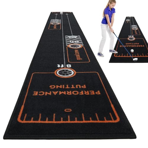 Golf Putting Mat, 3 Meter Practice Putting Mat, Indoor Putting Mat, Lightweight Golf Turf Practice Mat, Golf Hitting Mat for Home, Garden and Terrace, Perfect for Improving Your Putting Skills von Générique