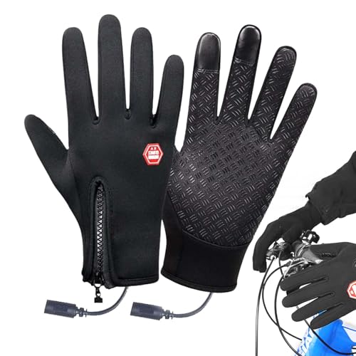 Handwärmer Handschuhe - USB Wiederaufladbare Handwärmer, Elektrische Thermohandschuhe | Winddichte Touchscreen-Winterhandschuhe für Männer und Frauen, perfekt für Cycli von Générique