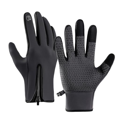 Herren-Snow-Handschuhe, wasserdicht, Ice Skating Gloves, Touchscreen Gloves, Warm Gloves Zip Gloves Cold Weather Gear Uni Warm Gloves With Zipper, Cold Weather Gear for Hiking Cycling von Générique