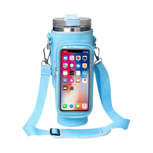 Isolierter Wasserflaschenhalter, Wasserflasche Tragetasche, Umhängetasche für 40 oz Wasserflasche, verstellbarer gepolsterter Griffgurt, isolierte Flaschenhalterhülle mit Taschen, Schnalle aus blauem von Générique